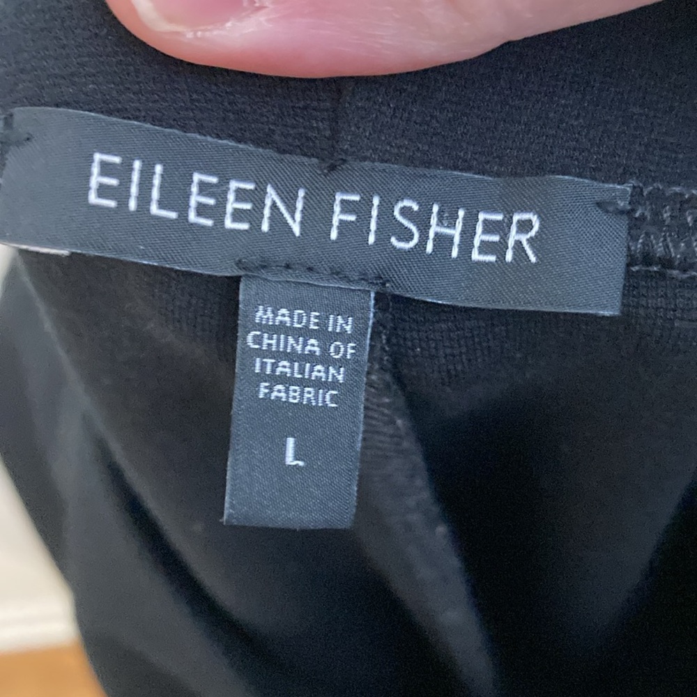 Eileen Fisher Black Ponte Pull-on Slim Leg Pants - Picture 5 of 7